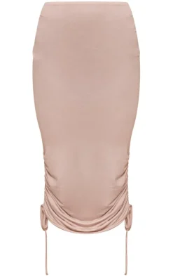 Stone Jersey Ruched Side Midaxi Skirt