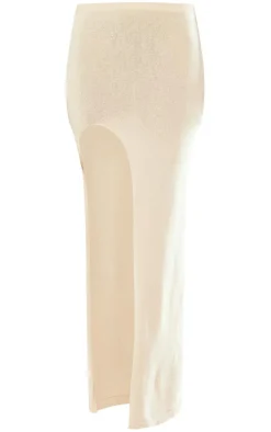 Stone Knit Extreme Split Maxi Skirt