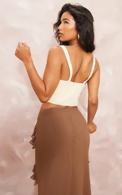 Stone Linen Look Corset