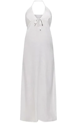 Stone Linen Look Maxi Beach Dress