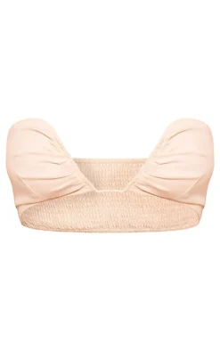 Stone Linen Look V Bar Bralet