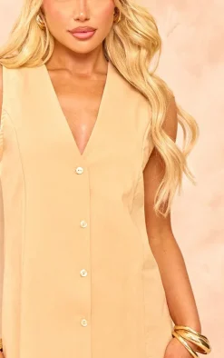 Stone Long Line Button Up Bodycon Dress