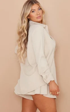 Stone Long Sleeve Oversized Shirt