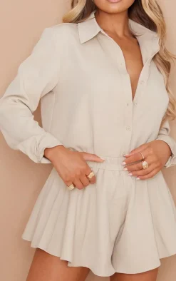 Stone Long Sleeve Oversized Shirt