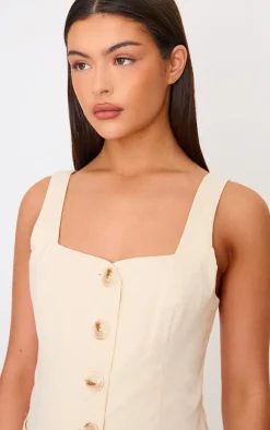 Stone Longline Square Neck Vest