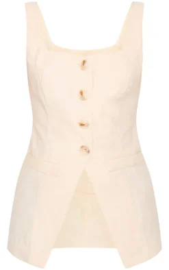 Stone Longline Square Neck Vest