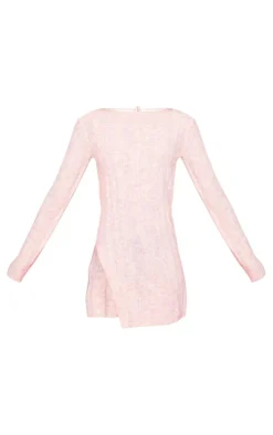 Stone Luxe Knit Open Back Side Split Mini Dress