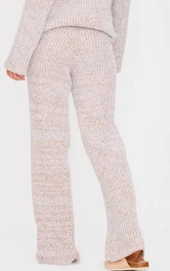 Stone Marl Knitted Wide Leg Pants