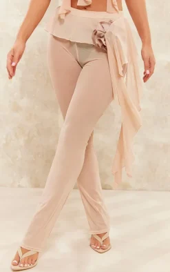 Stone Mesh Ruffle Rose Detail Pants