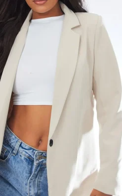 Stone Oversized Shoulder Padded Blazer