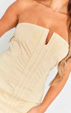 Stone Panel Detail V Wire Bodycon Maxi Dress