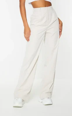 Stone Peach Skin Straight Leg Pants