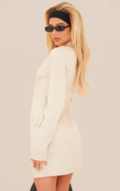 Stone Pocket Detail High Neck Mini Dress