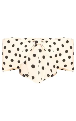 Stone Polka Dot Bow Detail Corset Top