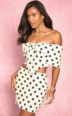 Stone Polka Dot Mini Skirt