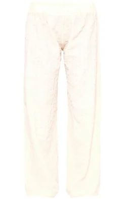 Stone Popcorn Textured Floaty Wide Leg Pants