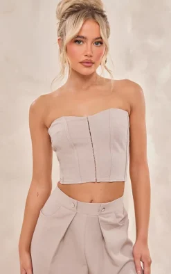 Stone Premium Woven Hook & Eye Detail Bandeau Corset