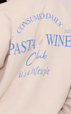 Stone Quarter Zip Back Print Oversized Sweatshirt