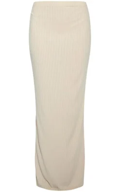 Stone Rib Low Rise Maxi Skirt