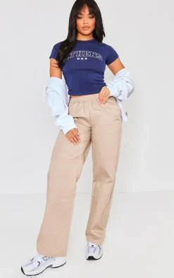 Stone Ripstop Seam Detail Wide Leg Pants