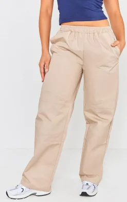 Stone Ripstop Seam Detail Wide Leg Pants
