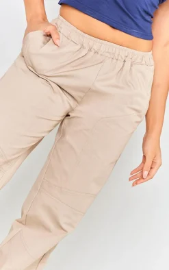 Stone Ripstop Seam Detail Wide Leg Pants
