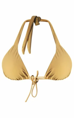 Stone Ruched Triangle Bikini Top