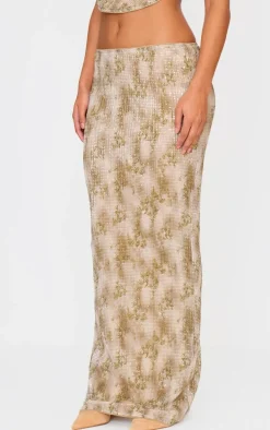 Stone Sequin Mid Rise Maxi Skirt