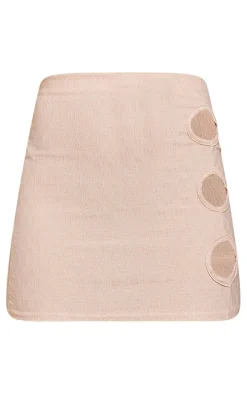 Stone Sheer Textured Cut Out Mini Skirt