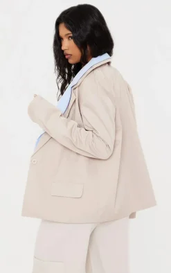 Stone Shirt Collar Detail Blazer