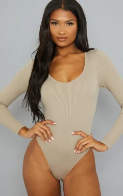 Stone Snatched Rib Scoop Neck Bodysuit