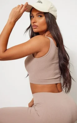 Stone Snatched Rib Sleeveless Crop Top