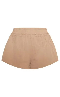 Stone Soft Crinkle Cotton Floaty Beach Shorts