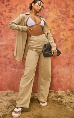 Stone Soft Crinkle Straight Leg Beach Pants