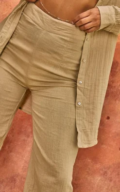 Stone Soft Crinkle Straight Leg Beach Pants