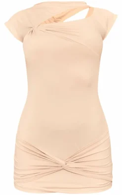 Stone Soft Touch Cut Out Mini Dress