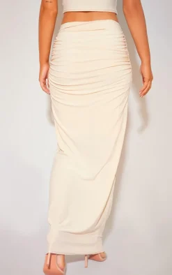 Stone Soft Touch Ruched Back Maxi Skirt
