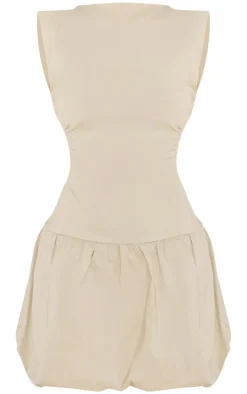 Stone Stretch Woven Cut Out Backless Shift Dress