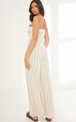 Stone Stripe Bandeau Pocket Detail Jumpsuit