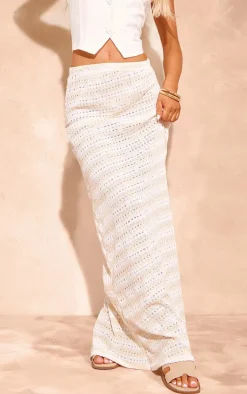 Stone Striped Textured Jersey Maxi Skirt
