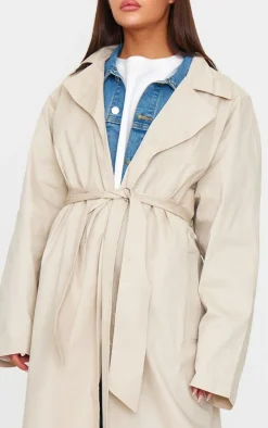 Stone Structured Oversized Trench Coat