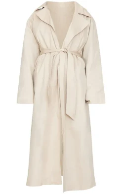 Stone Structured Oversized Trench Coat