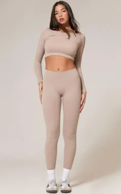 Stone Structured Snatched Rib Leggings
