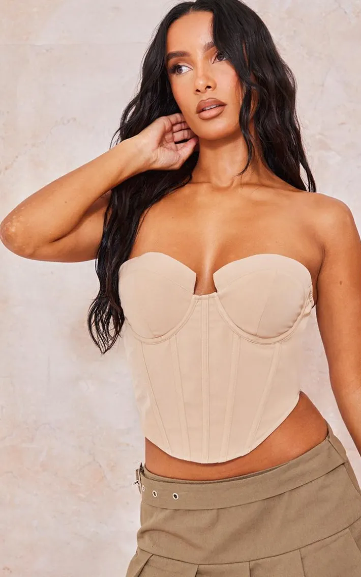 Stone Structured Strapless Corset