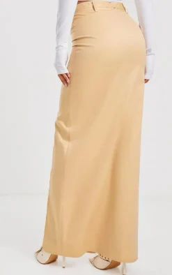 Stone Tailored Woven Belted Maxi Skirt