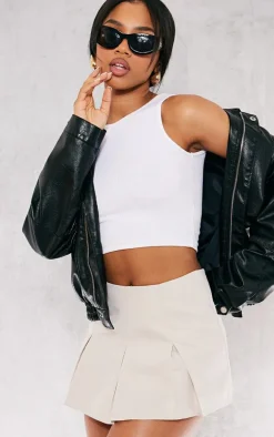 Stone Tailored Woven Box Pleat Skater Skort