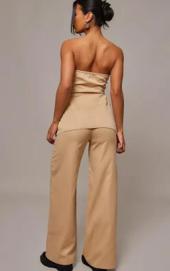 Stone Tailored Woven Vest Bandeau Jumpsuit