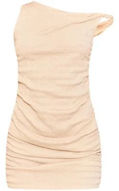 Stone Textured Asymmetric Sleeveless Bodycon Dress