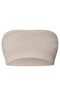 Stone Textured Jersey Bandaeu Crop Top