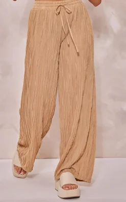 Stone Textured Jersey Floaty Wide Leg Pants